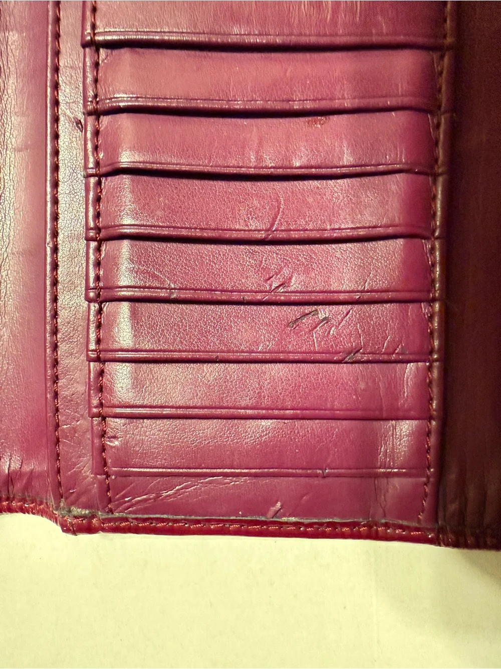 Glossy Plum Leather Clutch Wallet - coach